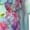 Black, variant on Horeoi Dragonfly Floral Print Women's Short-sleeved Nightdress Breathable Cotton-like Material Loose A-line Knee-length