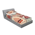 thumbnail image 2 of Ambesonne Colorful Fitted Sheet & Pillow Sham Set, Retro Mexican Tin Sign, Twinxl, Multicolor, 2 of 2