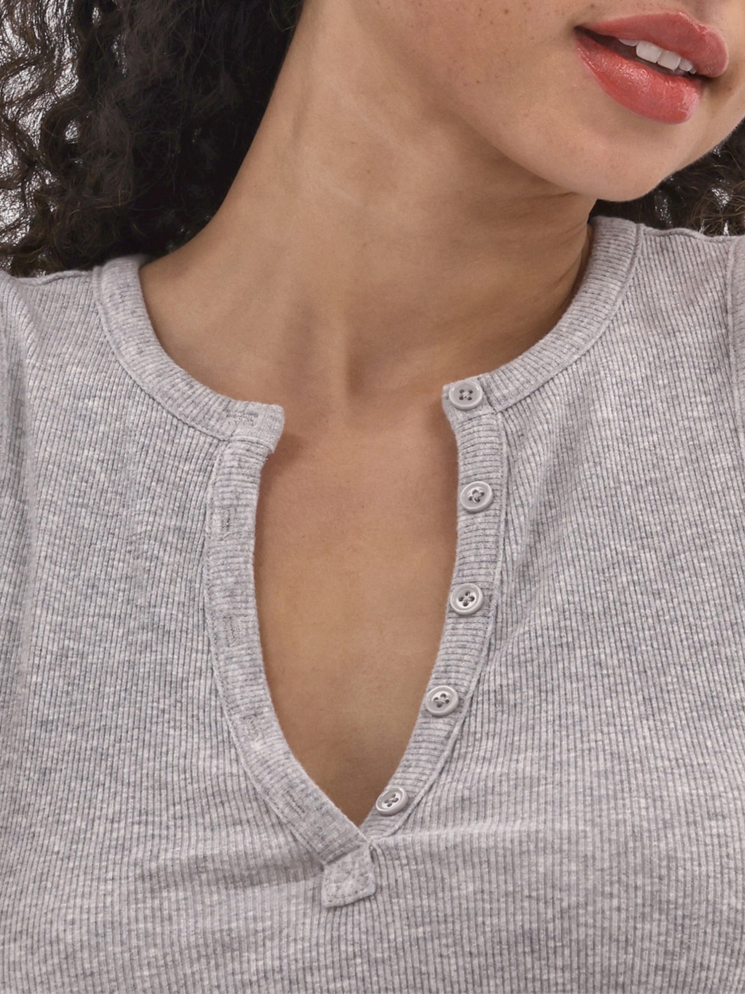 No Boundaries Rib Henley Tank, Women's