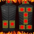 thumbnail image 2 of Heating Vest for Men Women Winter Plus Size Unisex Zipper Key Press Control 2 Heating Jacket Heated USB Charging Version, 2 of 7