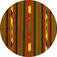 thumbnail image 1 of Ahgly Company Indoor Round Oriental Yellow Traditional Area Rugs, 7' Round, 1 of 4