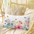thumbnail image 4 of Summer Tropical Pillow Covers, Linen Long Throw Pillow Case, Watercolor Palm Leaves Butterfly Flower Holiday Pillow Protector Decorative Cushion Cover for Living Room/Bedroom 24" x 36", 4 of 8