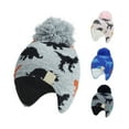thumbnail image 1 of Funie Dinosaur Jacquard Children Boys Girls Winter Ear Caps Knitted Hat Scarf Set, 1 of 7