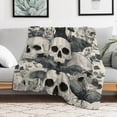 thumbnail image 4 of RKSupls Halloween Throw Blanket,Soft Flannel Skull Cat Bat Blanket, Fuzzy Warm Cozy Winter Blanket for Couch Bed Home Decor,30x40 in, 4 of 5