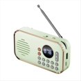 thumbnail image 3 of Radio FM Portátil Recargable Pequeño Altavoz Bluetooth Inalámbrico Sonido Estéreo Envolvente USB Radios Vintage Verde, 3 of 5
