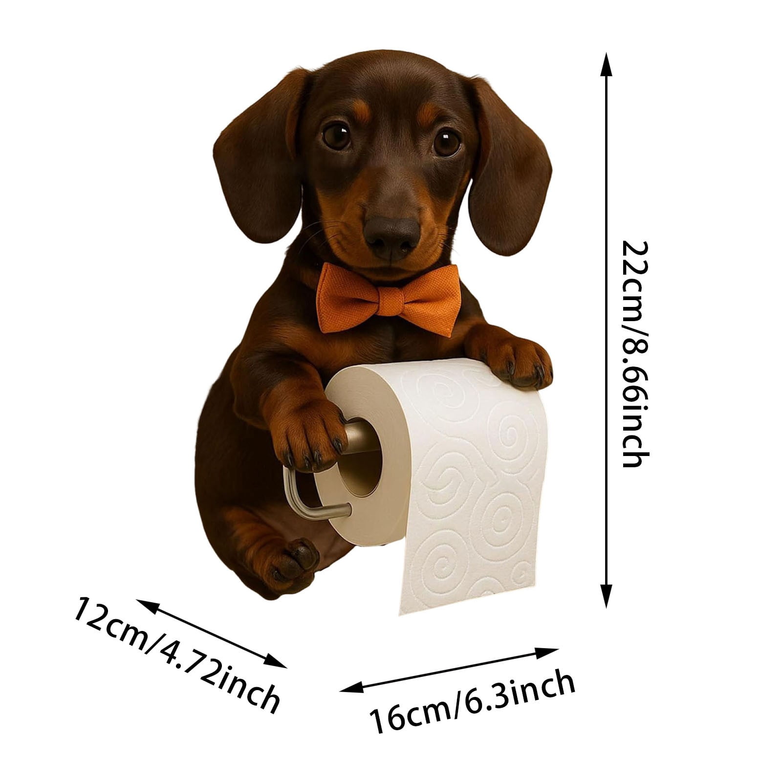 Dog Toilet Paper Holder, Cute Dog Toilet Paper Roll Holder, 3D Animal Towel Holder Wall Mount, Tissue Paper Roll Storage Stand for Bathroom Decor
