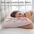 thumbnail image 5 of Easter Rabbits Pillow Covers Queen, Spring Floral Cute Bunny Butterflies Pink Soft Brushed Microfiber Breathable Throw Pillow Covers, Decorative Pillowcase with Zipper for Couch Sofa Bedroom 20"x30", 5 of 9