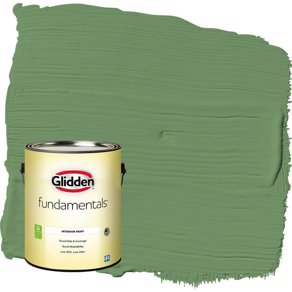 Glidden Fundamentals Moss Ring / Green Flat Interior Paint, 1 Gallon