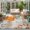 Khaki Orange Sage Green, variant on 5'x7' Area Rugs, Sage Green Pumpkins Indoor Outdoor Area Rug for Living Room Bedroom, Thanksgiving Leaves Beige Fall Washable Bathroom Rugs Kitchen Floor Carpet Mats Home Decor Aesthetic