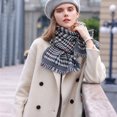 thumbnail image 2 of Bufanda cálida para mujer, manta de gran tamaño con borlas, chal de cuadros escoceses, suave y acogedor, tacto de cachemira, pashmina a cuadros, 2 of 5