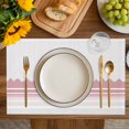 thumbnail image 4 of Pink Purple Striped Placemats Set of 8, Abstract Modern Geometric Stripes Placemats for Dining Table, Place Mats for Kitchen Tabletop, Waterproof Wipeable Dining Table Mats Set, 4 of 9
