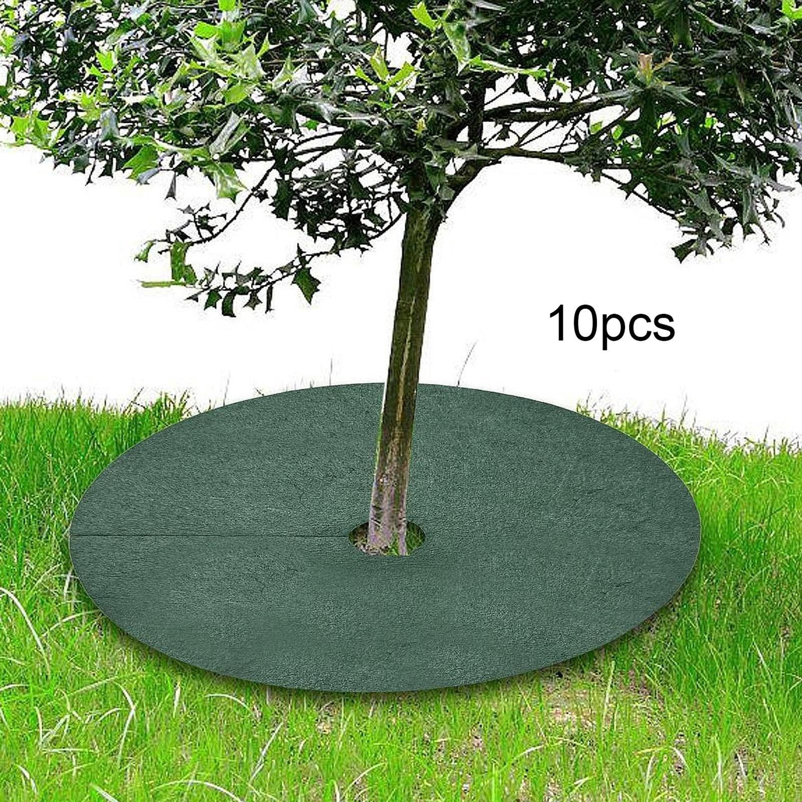 figatia 10 Pieces Tree Mulch Rings for Control Fruit Tree Protector Potted Plant Protection Round Non Woven Protection Mats 72cm 8cm Hole