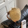 thumbnail image 4 of Bolsa tipo cubo de verano para mujer bandolera tejida con cordón para viaje (beige) Tmvgtek Para Estrenar, 4 of 9