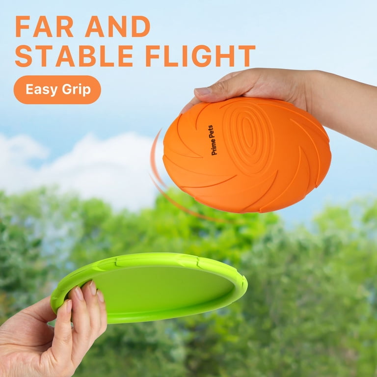 Prime Pets 2-Pack Natural Rubber Dog Frisbees, 7 Inch photo 7