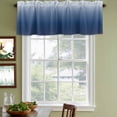 thumbnail image 3 of Navy Blue Ombre Curtain Valances for Windows, Kitchen Valance Window Treatments Panel 2 Pack, Modern Abstract Art Gradient Aesthetics Rod Pocket Short Curtains for Bathroom Bedroom 42 x 12 Inch, 3 of 8