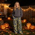 thumbnail image 2 of Garbnen Halloween Flannel&nbsp;pajama Pants&nbsp;women Funny Ghost Pumpkin Graphic Women Lounge Pants Comfy Fluffy Fall Winter Warm Wide Leg Sleeping Pants Women, 2 of 6