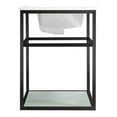 Pierre 30 Single, Open Shelf, Matte Black Metal Frame Bathroom Vanity