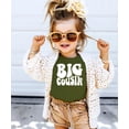 thumbnail image 3 of Big Cousin Retro T-Shirts for Toddler & Youth Kids White on Military Green Shirt 2T, 3 of 5