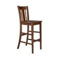 thumbnail image 4 of International Concepts 3-Piece Solid Wood Bar Height Dining Set with 36" Round Top Pedestal Table and 2 Slat Back Stools, Espresso, 4 of 9