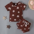 thumbnail image 6 of Infant Boys Summer Clothes 2 Piece Outfits Floral Print Graphic Short Sleeve T Shirt And Shorts Kid Kids Casual Clothes Set Size 9-12 Months, 6 of 9