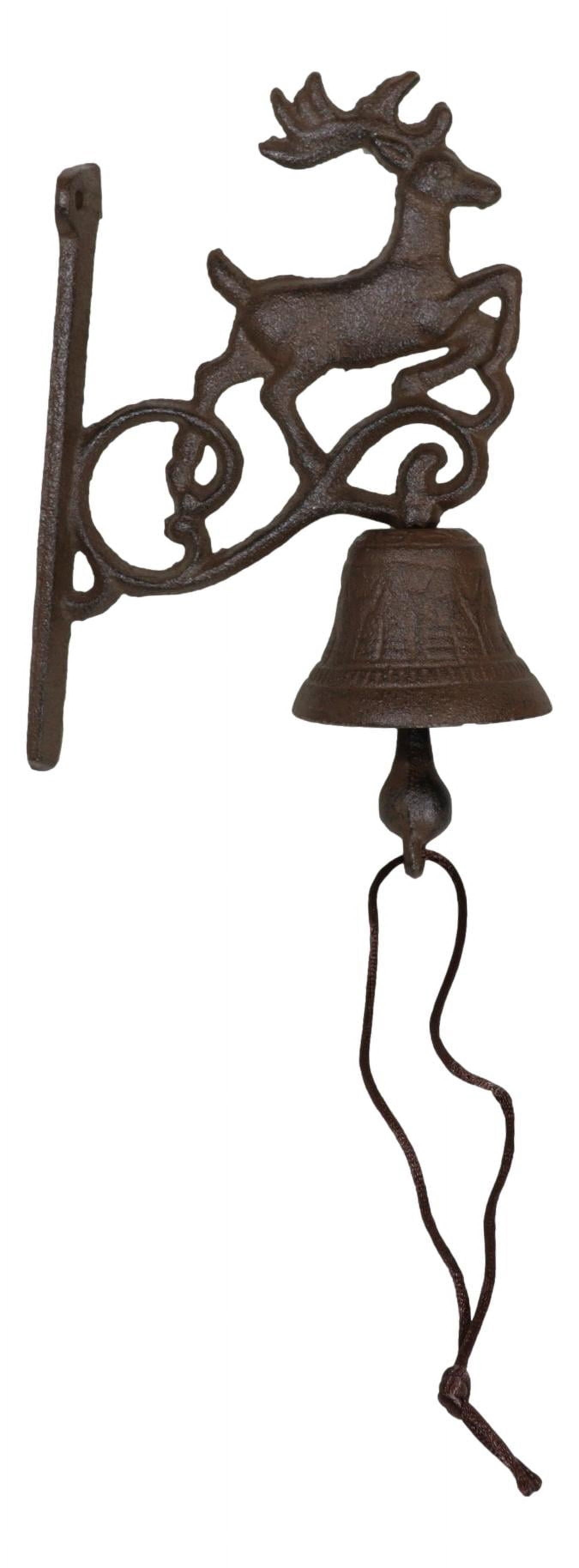 Cast Iron Rustic Vintage Western Stag Deer Bell Door Wall Dinner Yard Farm
