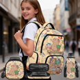 thumbnail image 2 of HUIACONG Study Capybara Kids Backpack Set with Lunch Box, 17" 4PCS Waterproof School Bag for Age 7-13, 2 of 7