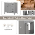 thumbnail image 4 of 36" Bathroom Vanity with Sink Combo Set, Modern Storage Cabinet with Double Doors & 3 Drawers, Freestanding Rectangular Vanity with Solid Frame, Grey, 4 of 9