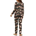 thumbnail image 5 of Tutolipy Christmas Pajama Set for Women Santa Claus Snowflake Printed Sleepwear Soft 2 Piece Pjs Set Long Sleeve Shirt and Pajama Pants Lounge Sets, M, 5 of 7