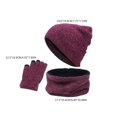 thumbnail image 4 of Gorro de invierno Salvador Gorro cálido Beanie bufanda guantes pantalla táctil roja, 4 of 8