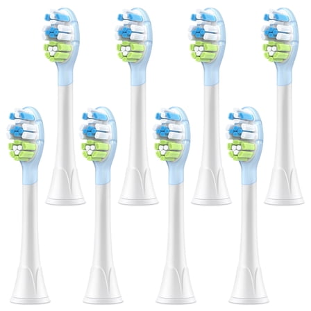 DailyWhite Premium Plaque Control Replacement Toothbrush Heads, Compatible with Philips Sonicare Electric Toothbrush, Soft DuPont Bristles, 8 Pack, White