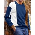 thumbnail image 2 of AIR-Mens Color Block Sweatshirt Pullover Crewneck Long Sleeve Fleece Casual Ribbed Patchwork Fall Tops, 2 of 4
