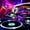 DJ Equipment, variant on Elephant Stock Dj At The Turntable Wall Art - Horizontal Multi Panel Canvas - Living Room Wall Decor - Music Multi Panel - Purple And Blue Decor - 23" x 14"