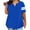 Blue, variant on Womens T-shirts Summer Casual Plus Size Color-Block Short-Sleeve V-Neck Oversized T-Shirt Tops for Women, Green, M