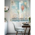 thumbnail image 4 of Ocean Nautical Sheer Curtains for Living Room Bedroom Vintage Coastal Sea Balloon Sheer Curtains 72 Inch Long 2 Panels Set Light Filtering Curtain Window Treatments Drapes for Dining Room, 4 of 6