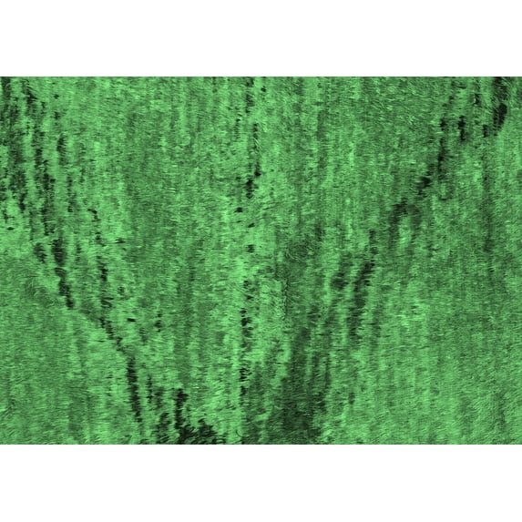 Ahgly Company Indoor Rectangle Abstract Emerald Green Modern Area Rugs, 8' x 10'