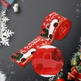 thumbnail image 2 of Christmas Ribbon for Tree Wreaths Crafts Gift Wrapping, Vintage Truck Merry Christmas Wired Burlap Ribbon 2 Inch 5.5 Yard, Red, 2 of 14