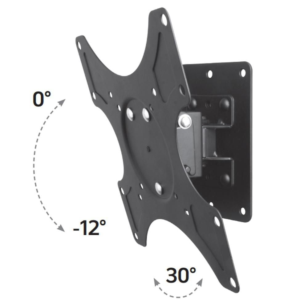 Techly Tilt & Swivel TV Wall Mount for 19" to 37" LCD/LED TVs VESA up to 200x200 mm, Holds up to 25 kg, Black