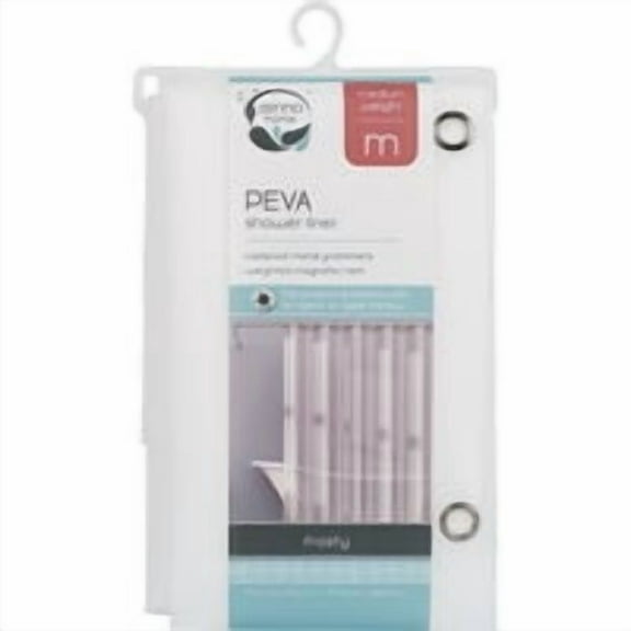 Zenna Home Shower Liner PEVA Medium Weight - Solid Print, Grommet - 70 x 72 in, Frosty
