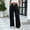 Black, variant on Women's High Waist Drawstring Pants, Split Hem Design, Wide Leg Casual Trousers with Pockets Navy XXL