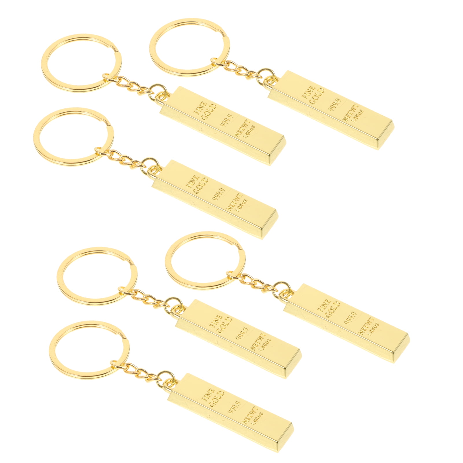 FRCOLOR 6pcs Bar Key Ring Car Key Ring 6pcs Bar Engravedable Keychain 4 Sided Keychain Vertical Bar Keychain Gift for Family Best Friend Bridesmaid