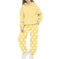 thumbnail image 3 of MKOSPLRT Polka Dot Sweatsuits for Girl Boy 4-15Y Two Piece Fleece Hoodies Cinch Bottom Joggers Sweatpants Athletic Tracksuits with Pocket, 3 of 6