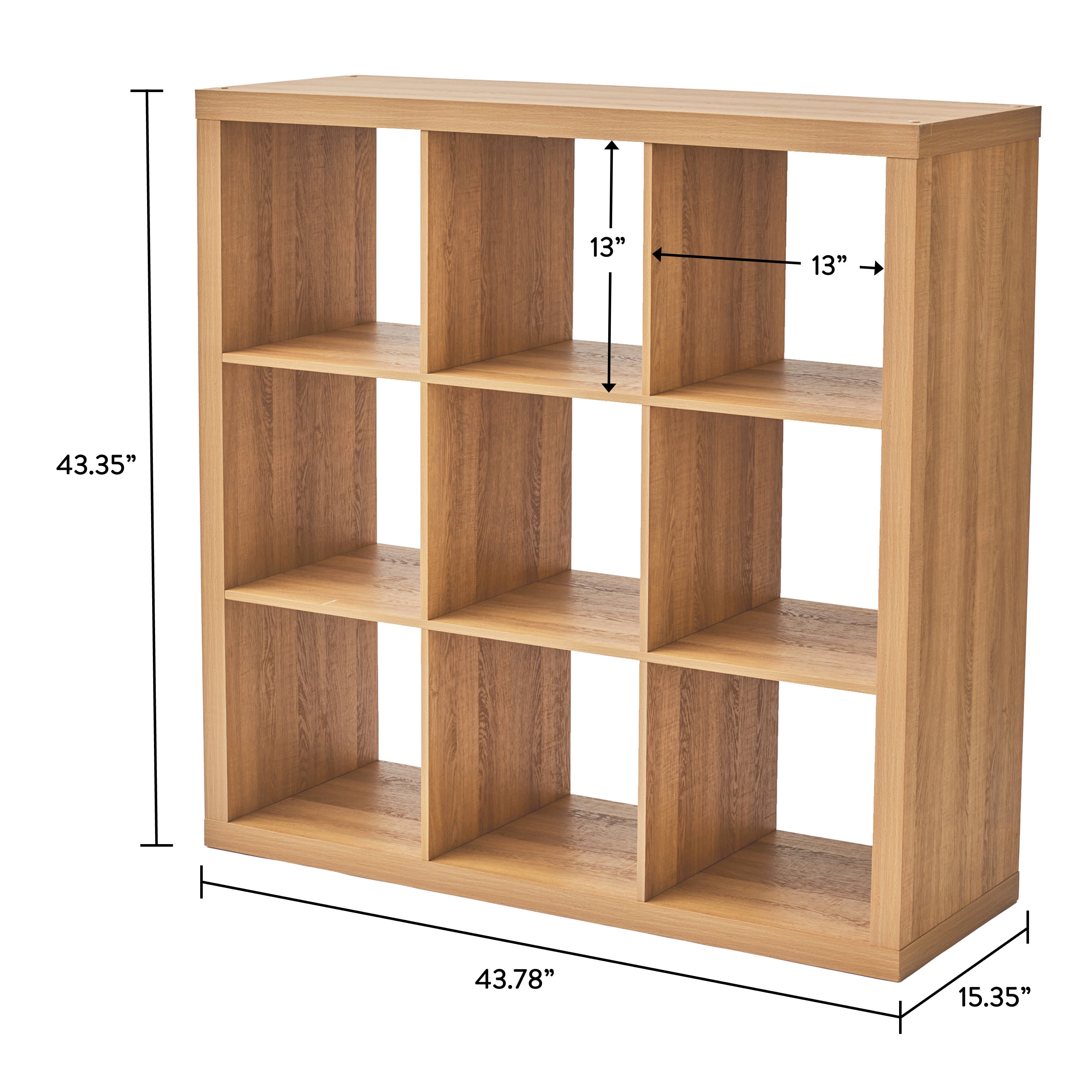 Better Homes & Gardens 9 Cube Storage Organizer, Light Honey