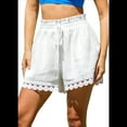 thumbnail image 1 of Pantalones Cortos con Cintura Elástica y Encaje Bordado para Mujer, Color , Talla L, 1 of 9