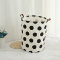 thumbnail image 4 of Round Laundry Hamper Waterproof Polka Dot Laundry Bin Letter Laundry Basket, 4 of 10