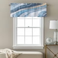 thumbnail image 3 of Abstract Marble Waves Texture Valance Curtain Gradient Blue Gold Art Window Valances Rod Pocket Short Curtains Window Treatments for Kitchen Bedroom Bathroom Laundry 42" x 18", 3 of 9