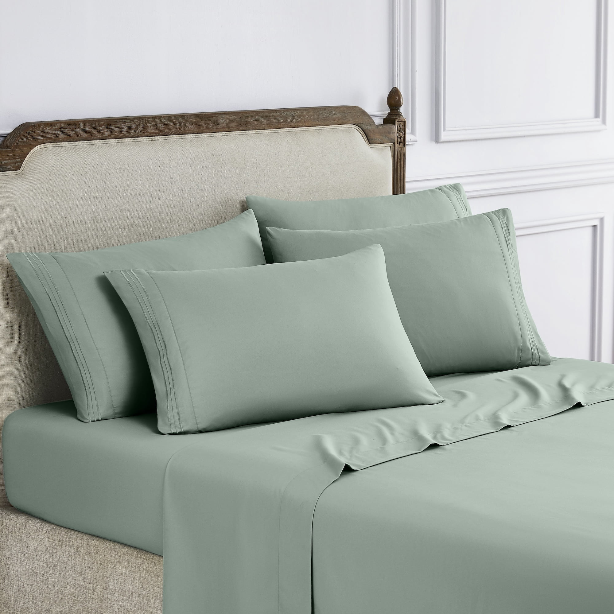 Modern Threads 6-Piece 21" Extra Deep Pocket Aloe Microfiber Sheet Set, California King