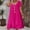 *Hot Pink, variant on ClodeEU Women's Summer Casual Mini Dress ,Solid Color U-Neck Short Sleeve Dress with Layer Hem Orange,Womens Plus XL