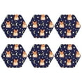 thumbnail image 2 of Balery 6 Pcs Corgi Lying With Moons And Starsleather Coasters Set, Drink Table Cup Coasters For Living Room Kitchen Coffee Decor, 2 of 9