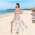 thumbnail image 6 of FORMRS Womens Long Sarong Beach Wrap Semi-Sheer Bikini Skirt Bathing Swimsuit Cover Up, Minimalist Geometric Pattern, 6 of 7