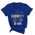thumbnail image 1 of Meichang T-Shirts Graphiques Amusants Leeter pour Femmes Mama Mommy Mom Bruh T-Shirts Manches Courtes Col Rond Hauts d'Été Décontractés Coupe Ample T-Shirts Blouses Bleu m, 1 of 3